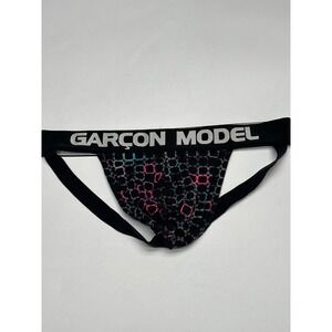 Garcon Model Jock Strap Black Patterned Mens Underwear small